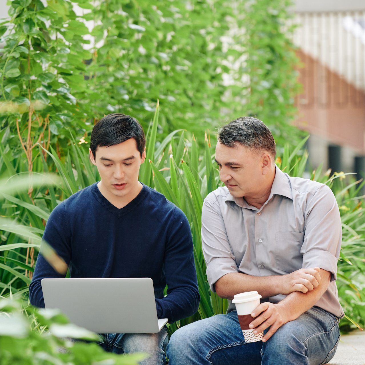 Young entrepreneur showing project